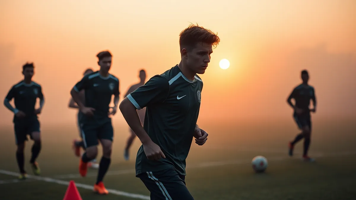 Algeria national football team plays football with Lawrence youth